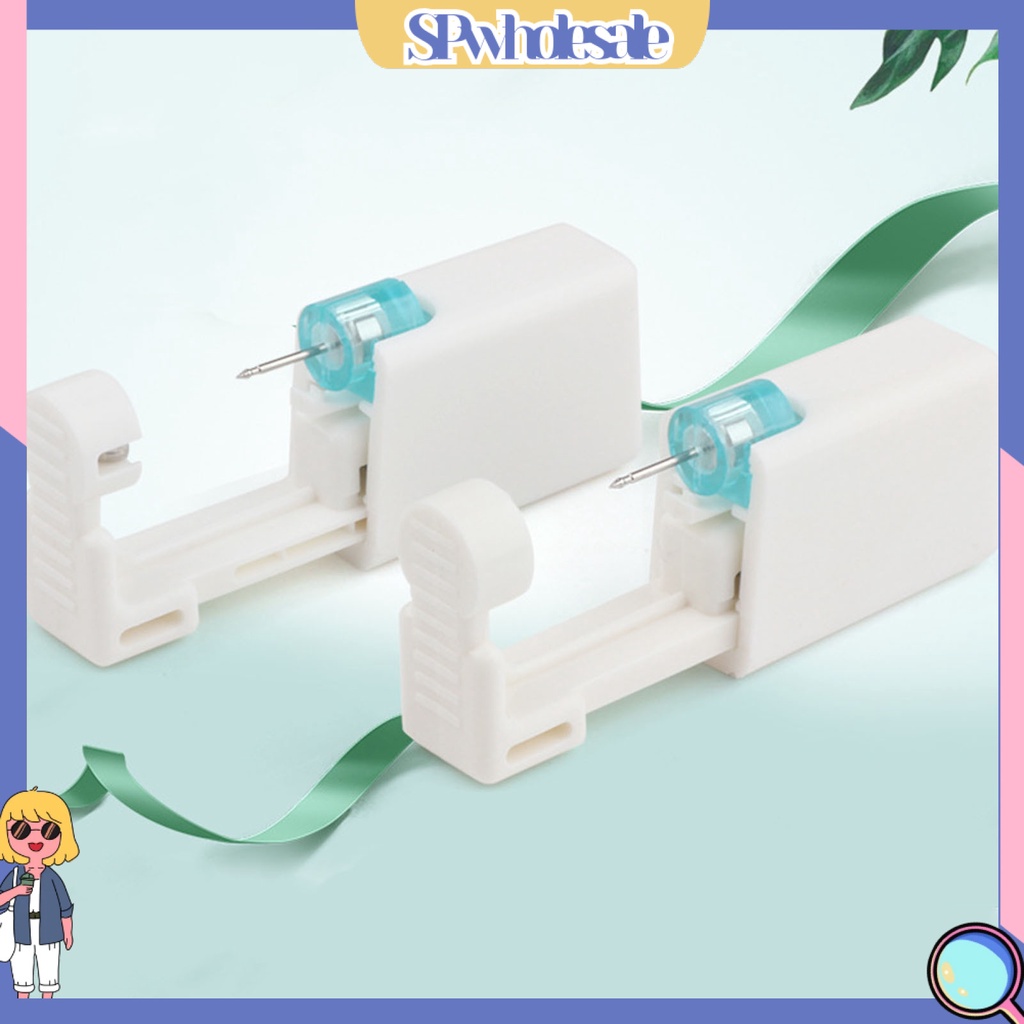 {SPwholesale} Dụng Cụ Xỏ Khuyên Tai Bằng Thép Không Gỉ Sử Dụng Một Lần