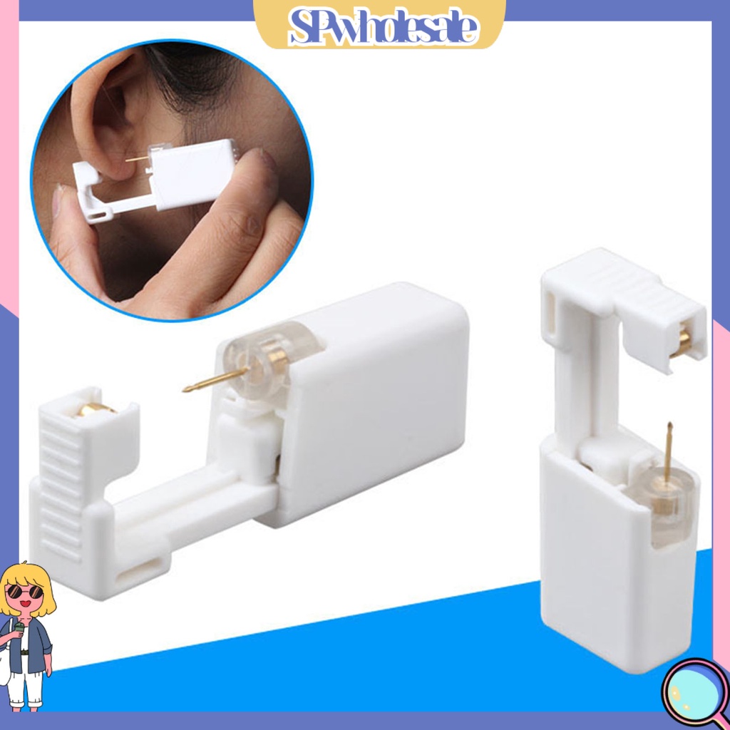 {SPwholesale} Dụng Cụ Xỏ Khuyên Tai Bằng Thép Không Gỉ Sử Dụng Một Lần