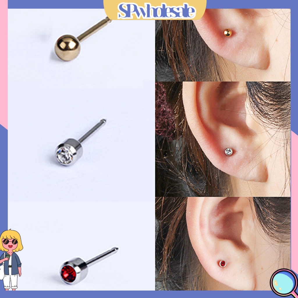 {SPwholesale} Dụng Cụ Xỏ Khuyên Tai Bằng Thép Không Gỉ Sử Dụng Một Lần