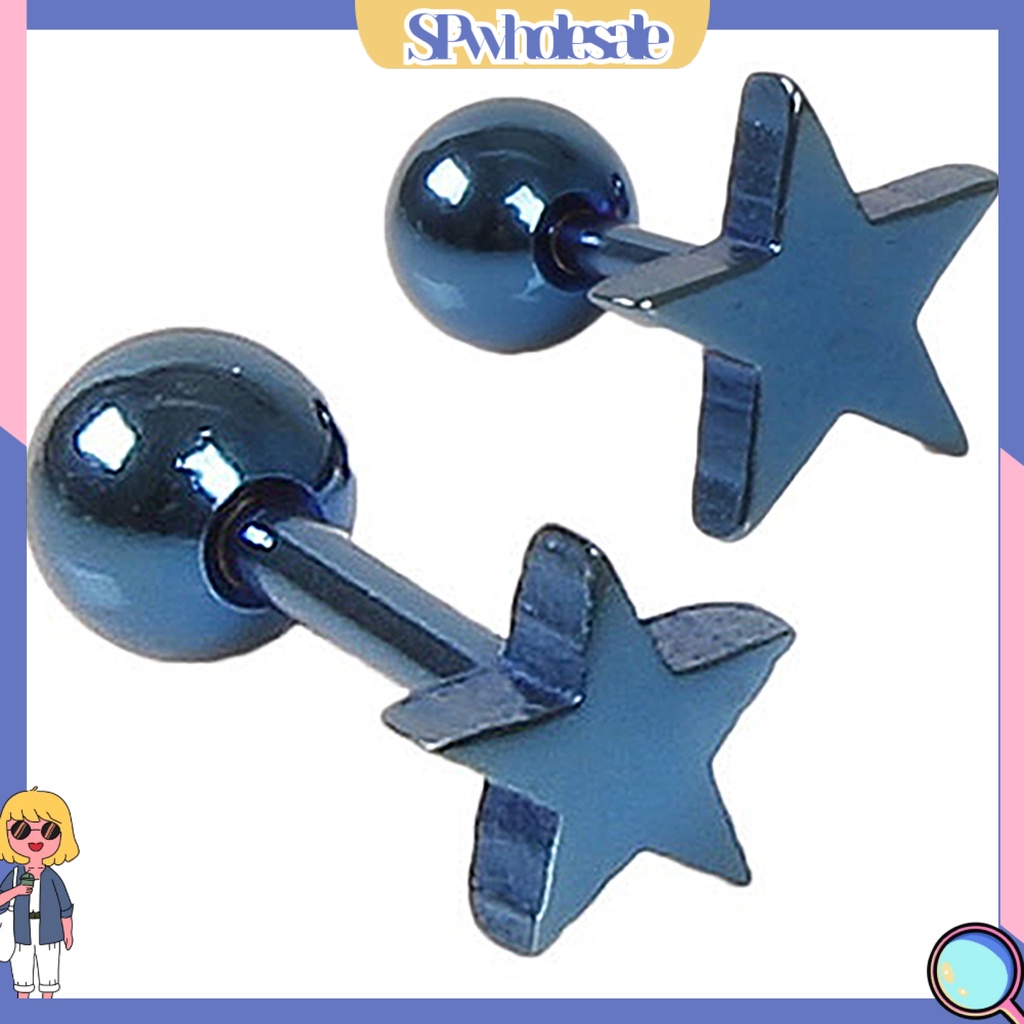 SPwholesale| Đôi Khuyên Tai Hợp Kim Dành Cho Nam Và Nữ Hình Ngôi Sao Lạ Mắt