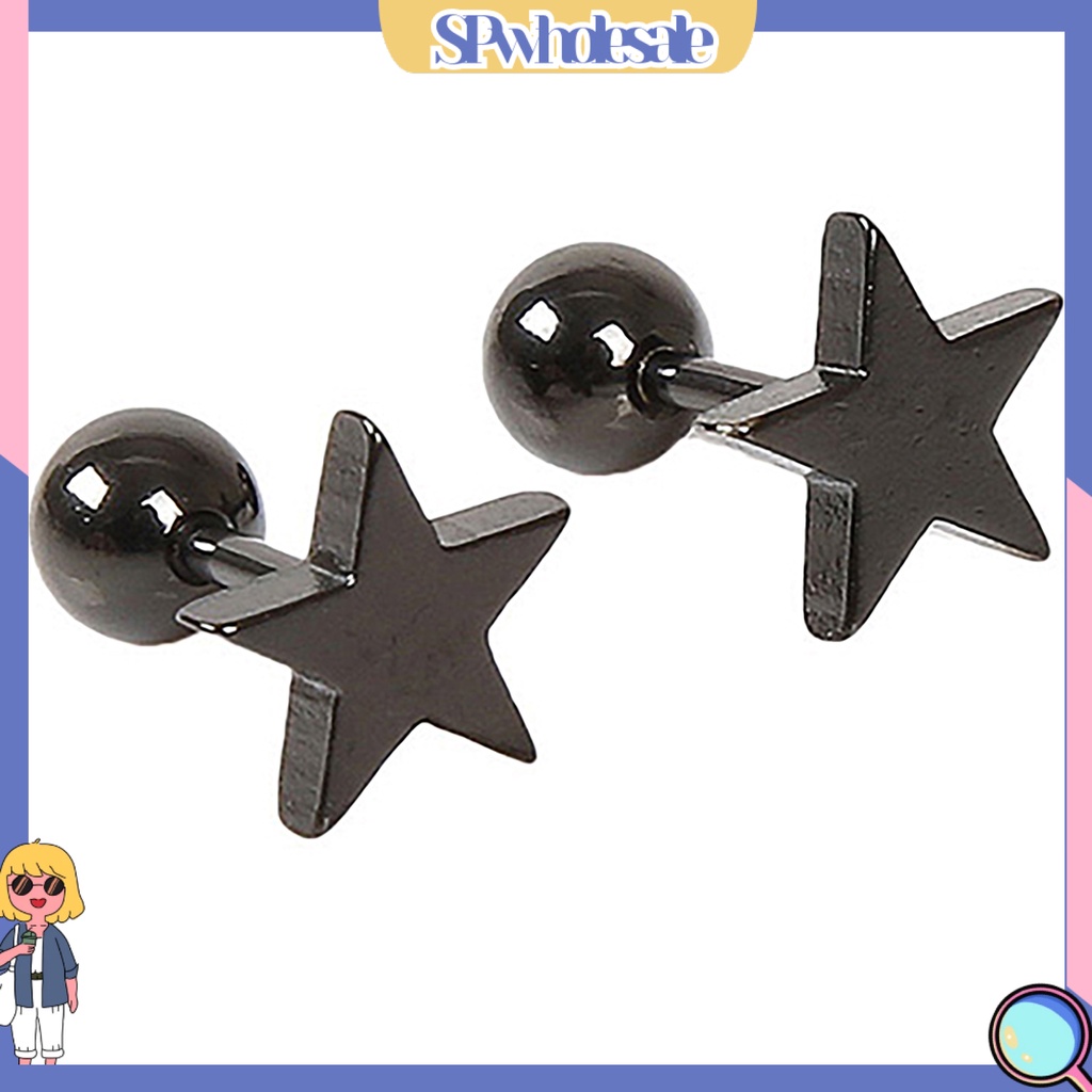 SPwholesale| Đôi Khuyên Tai Hợp Kim Dành Cho Nam Và Nữ Hình Ngôi Sao Lạ Mắt