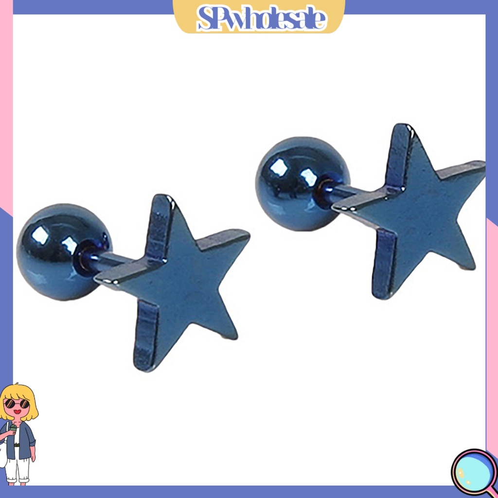 SPwholesale| Đôi Khuyên Tai Hợp Kim Dành Cho Nam Và Nữ Hình Ngôi Sao Lạ Mắt