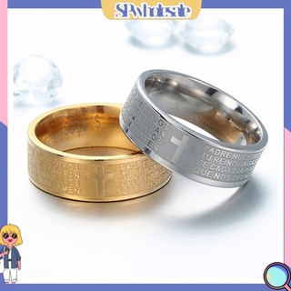 {SPwholesale} Nhẫn Titan Chạm Khắc 3d Hình Chữ Thập