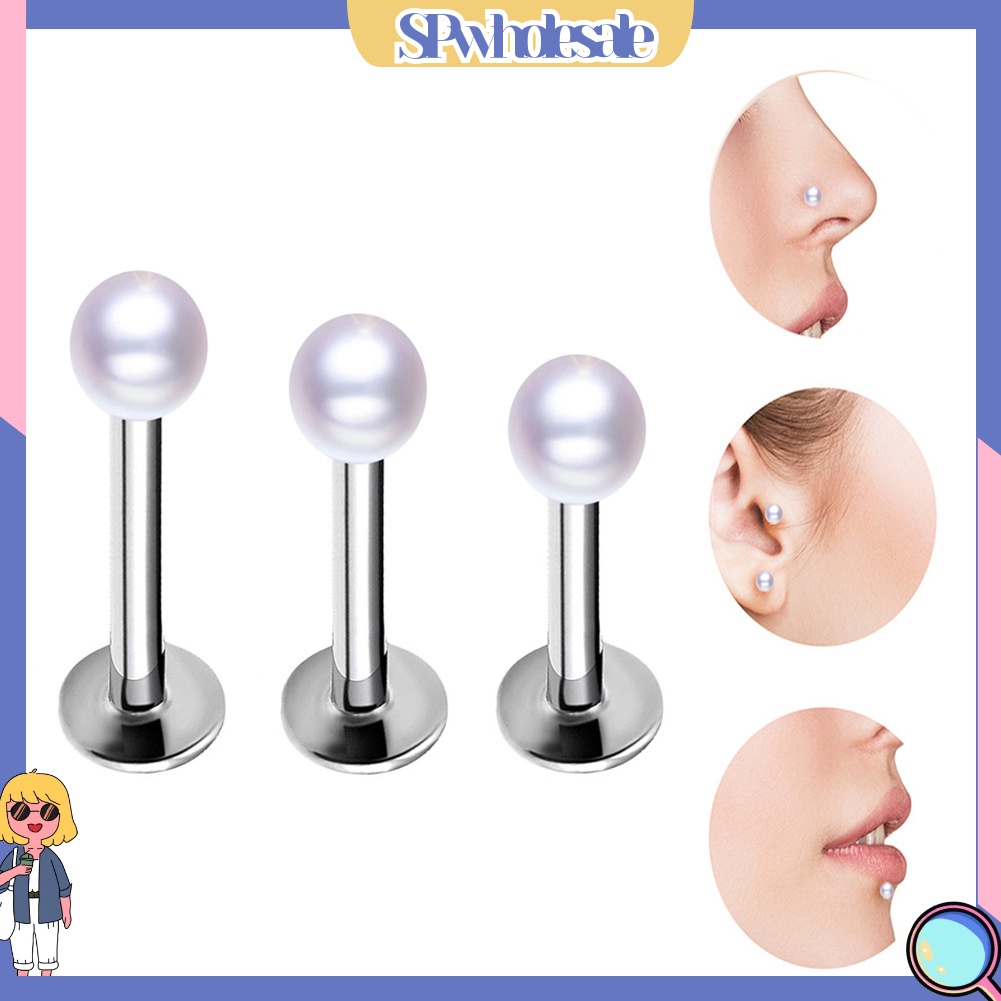 {SPwholesale} Khuyên Xỏ Cơ Thể Đính Ngọc Trai Cá Tính