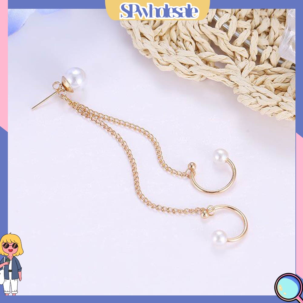 {SPwholesale} Set 1 / 4 Khuyên Vành Tai Đính Đá / Ngọc Trai Giả Thời Trang Dành Cho Nữ