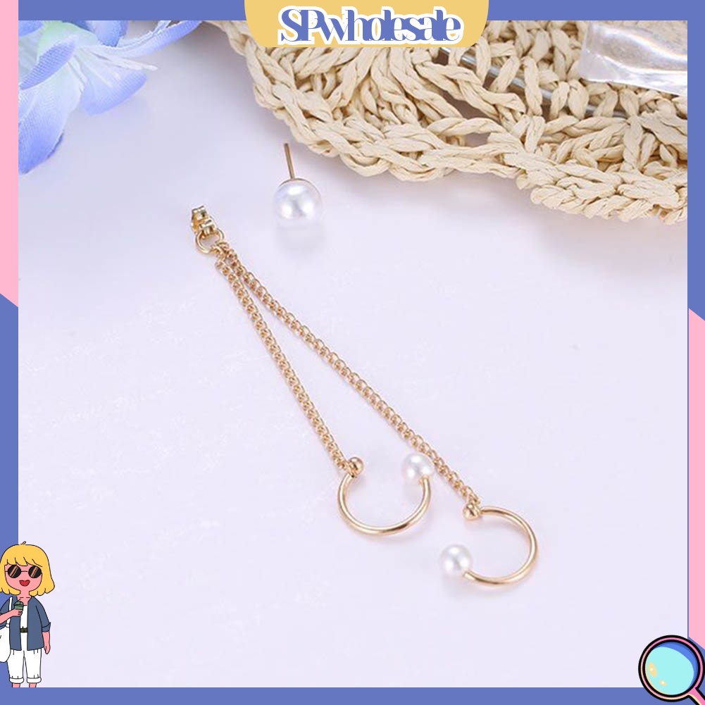 {SPwholesale} Set 1 / 4 Khuyên Vành Tai Đính Đá / Ngọc Trai Giả Thời Trang Dành Cho Nữ