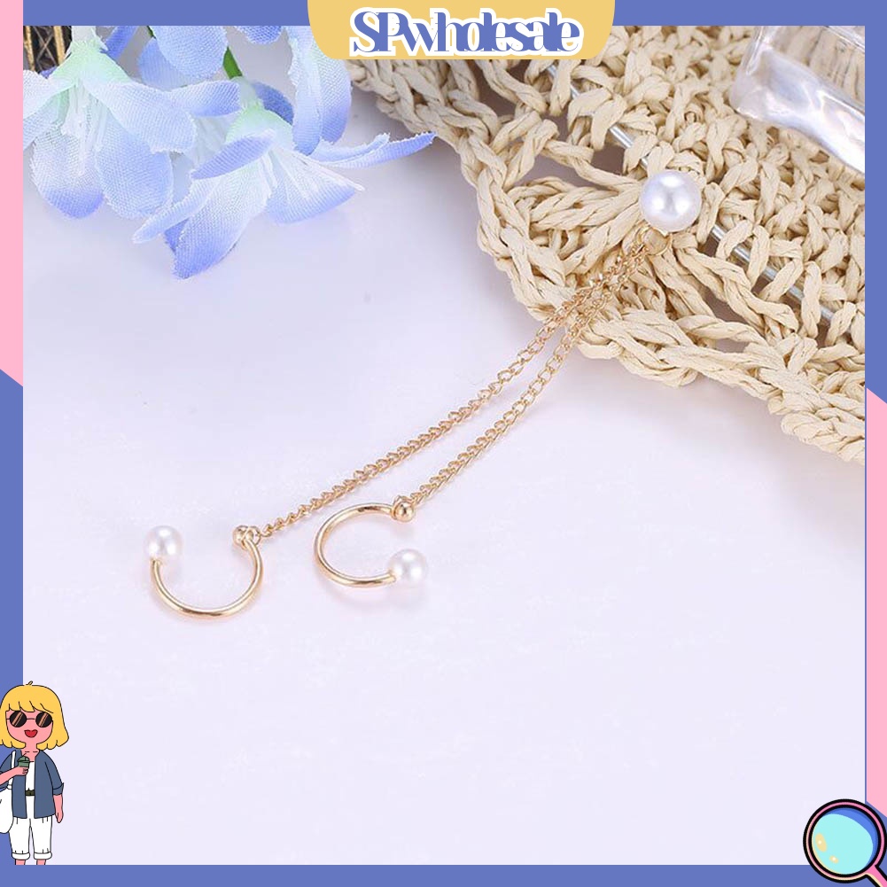 {SPwholesale} Set 1 / 4 Khuyên Vành Tai Đính Đá / Ngọc Trai Giả Thời Trang Dành Cho Nữ