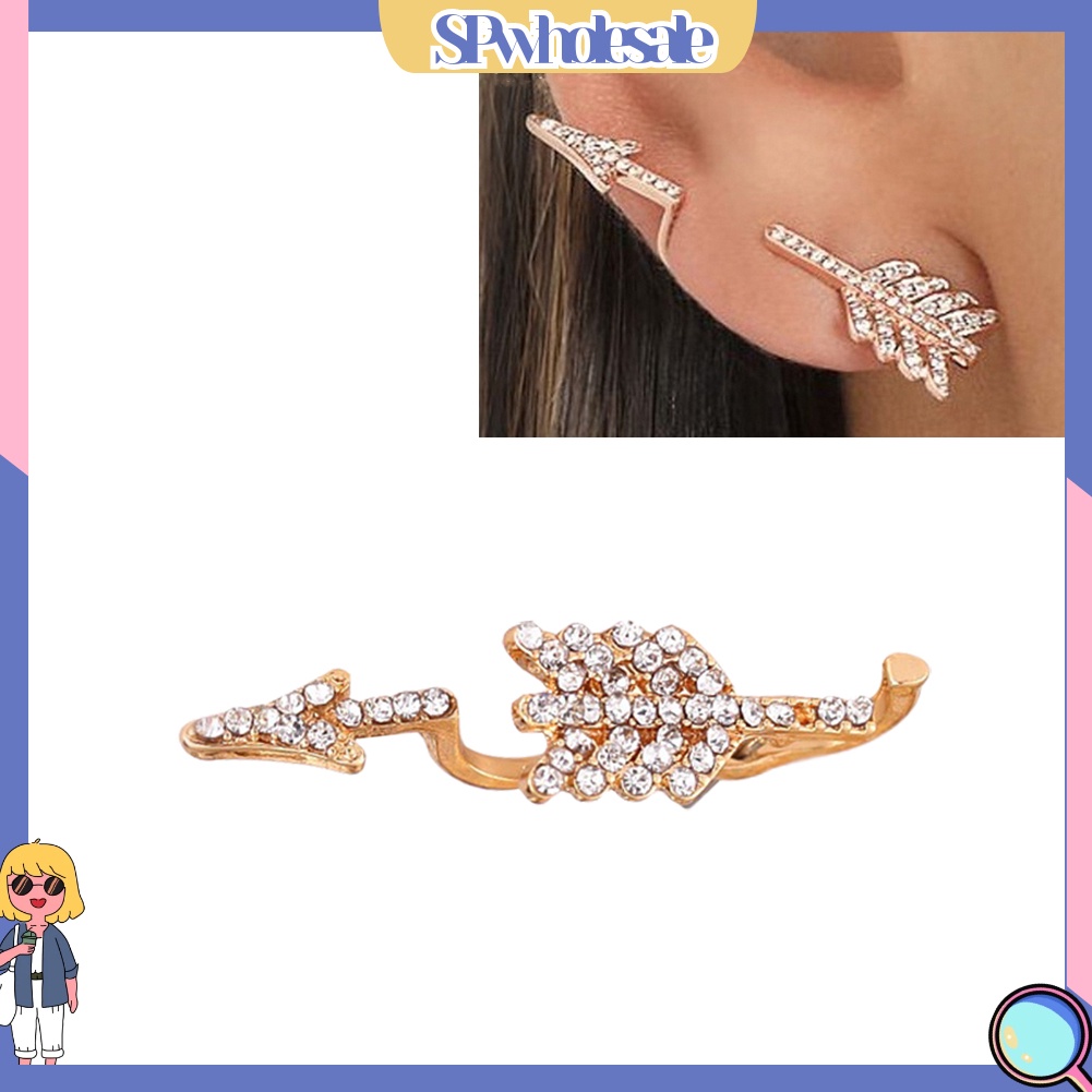 {SPwholesale} Khuyên Vành Tai Hình Mũi Tên Đính Đá Cá Tính