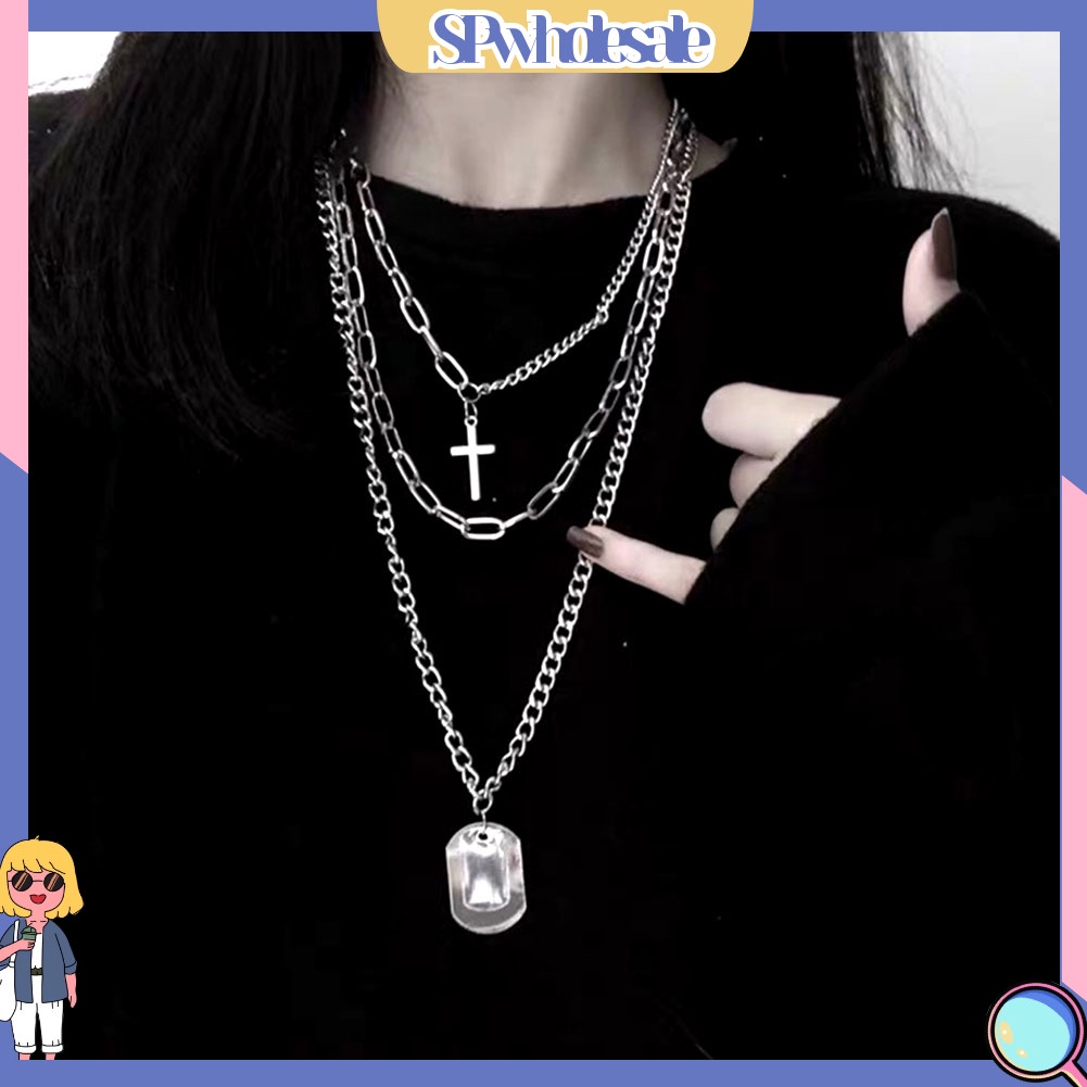 {SPwholesale} Set 1 / 3 Dây Chuyền Mặt Chữ Thập Unisex