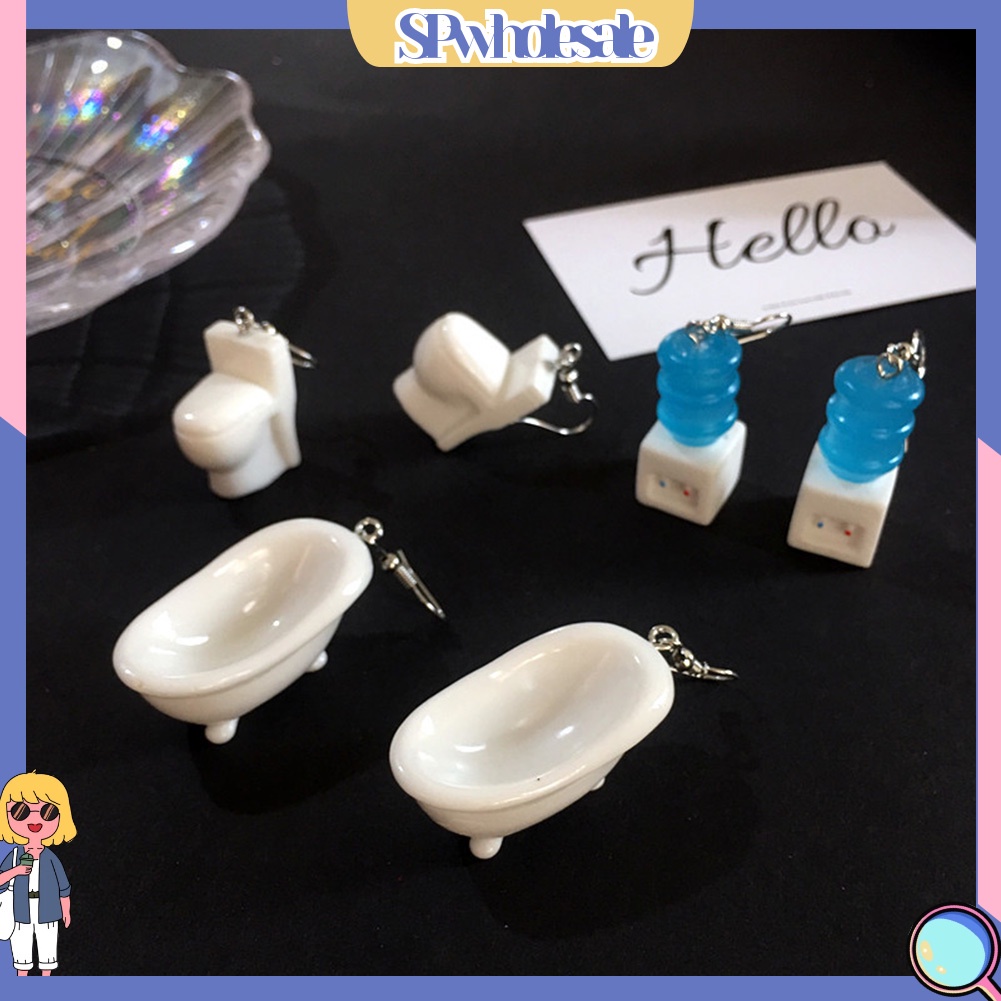 {SPwholesale} Hoa Tai Dáng Dài Hình Bồn Cầu Dễ Thương Cho Nữ