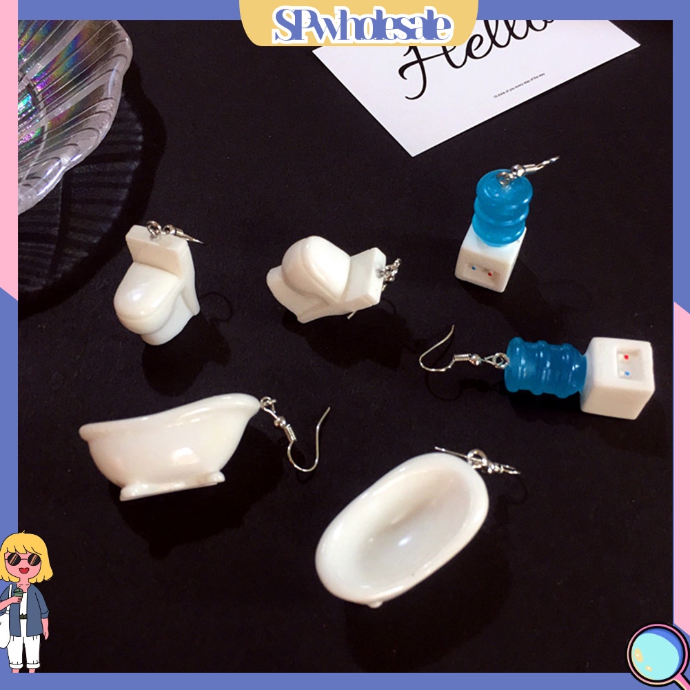 {SPwholesale} Hoa Tai Dáng Dài Hình Bồn Cầu Dễ Thương Cho Nữ