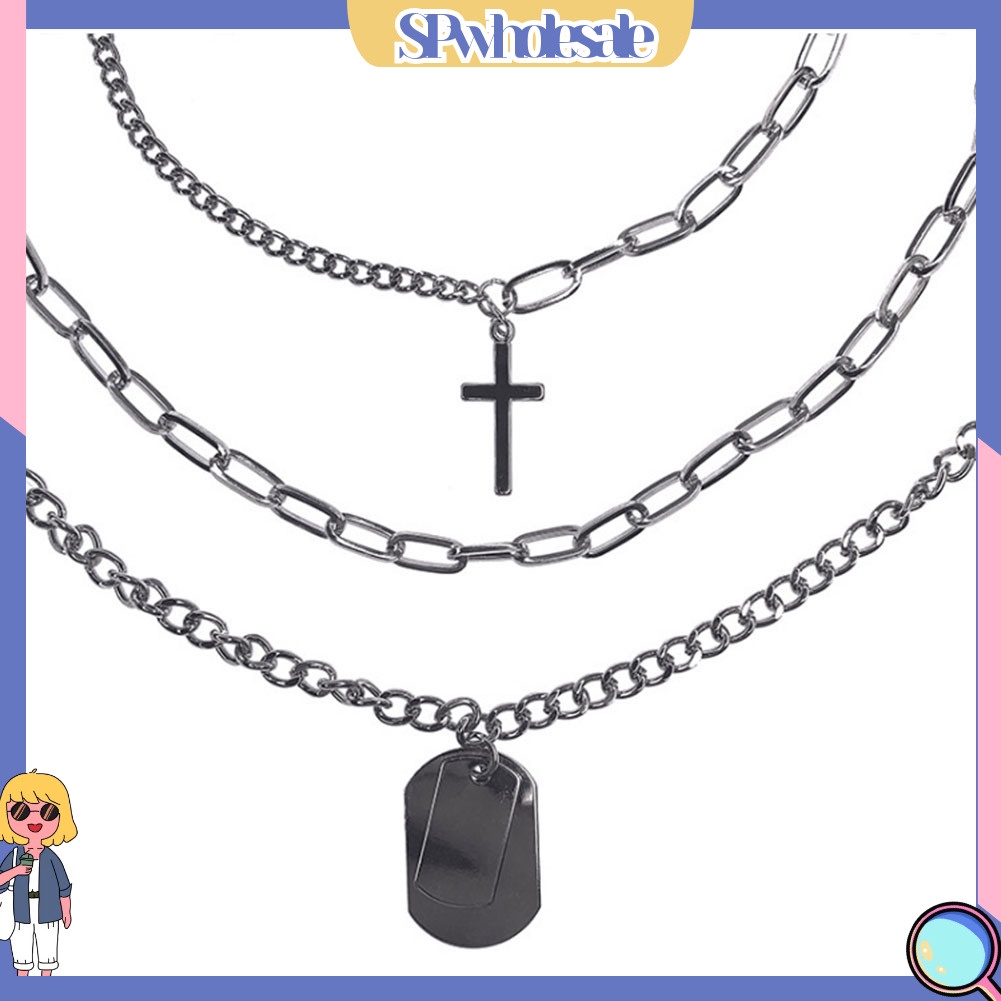 {SPwholesale} Set 1 / 3 Dây Chuyền Mặt Chữ Thập Unisex