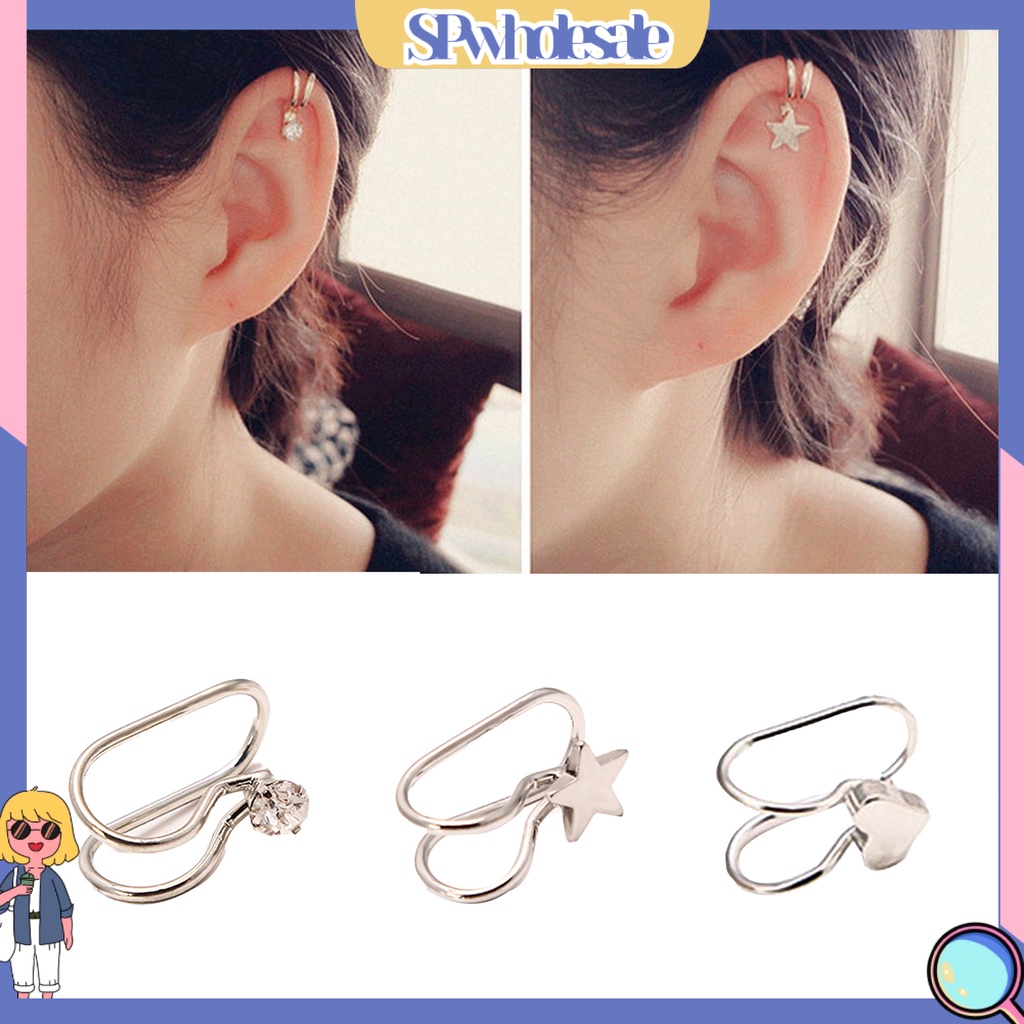{SPwholesale} Khuyên Kẹp Vành Tai Hình Ngôi Sao Tinh Tế Thời Trang