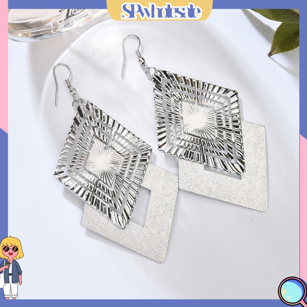 {SPwholesale} Đôi Bông Tai Dáng Dài Hình Thoi Thời Trang Cho Nữ