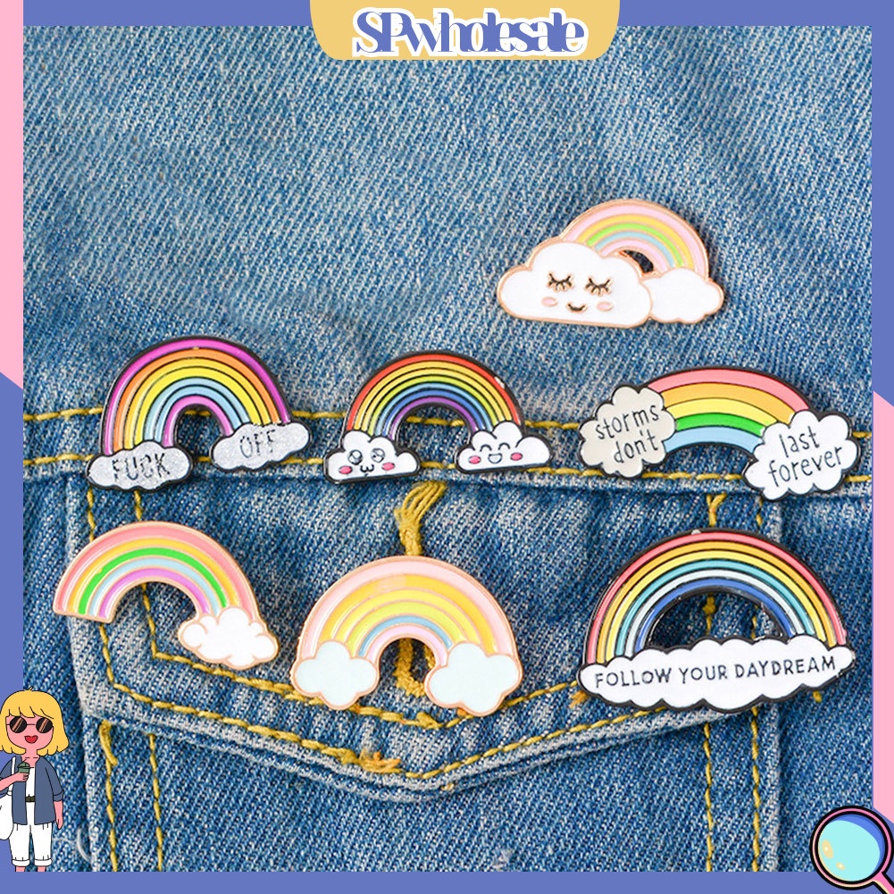 {SPwholesale} Trâm cái áo kiểu dáng hình cầu vồng hoạt hình xinh xắn