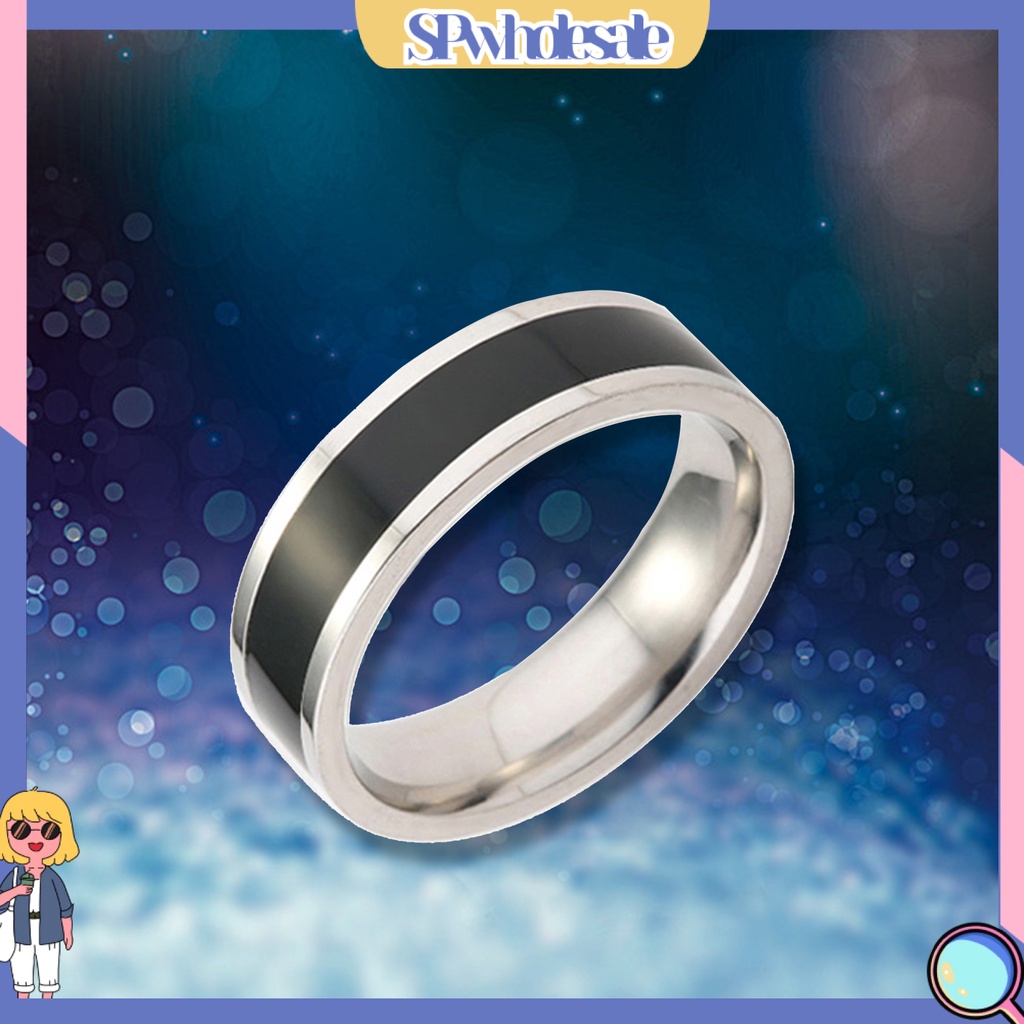 {SPwholesale} Nhẫn đính hôn bằng thép titan kiểu dáng đơn giản sang trọng dành cho nam