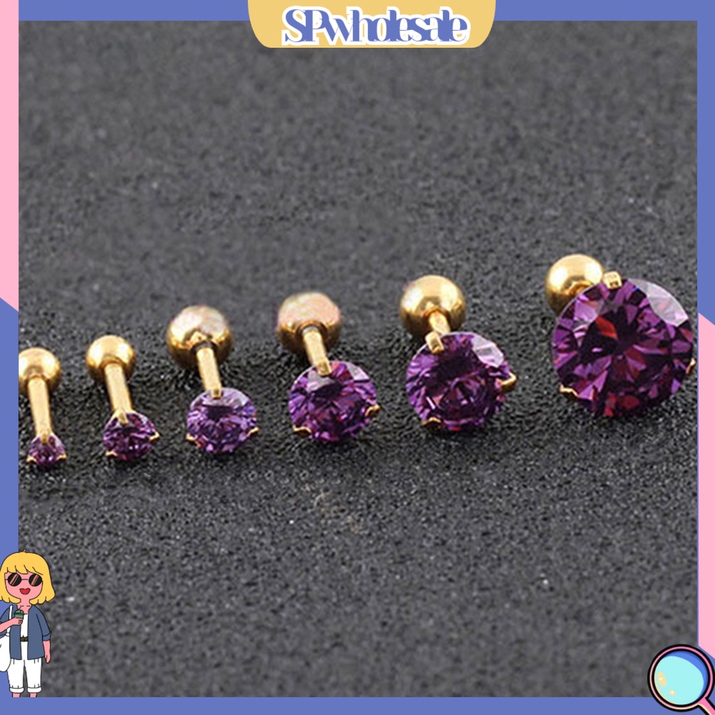 {SPwholesale} Đôi khuyên tai đính đá nhân tạo kiểu dáng thời trang và cá tính