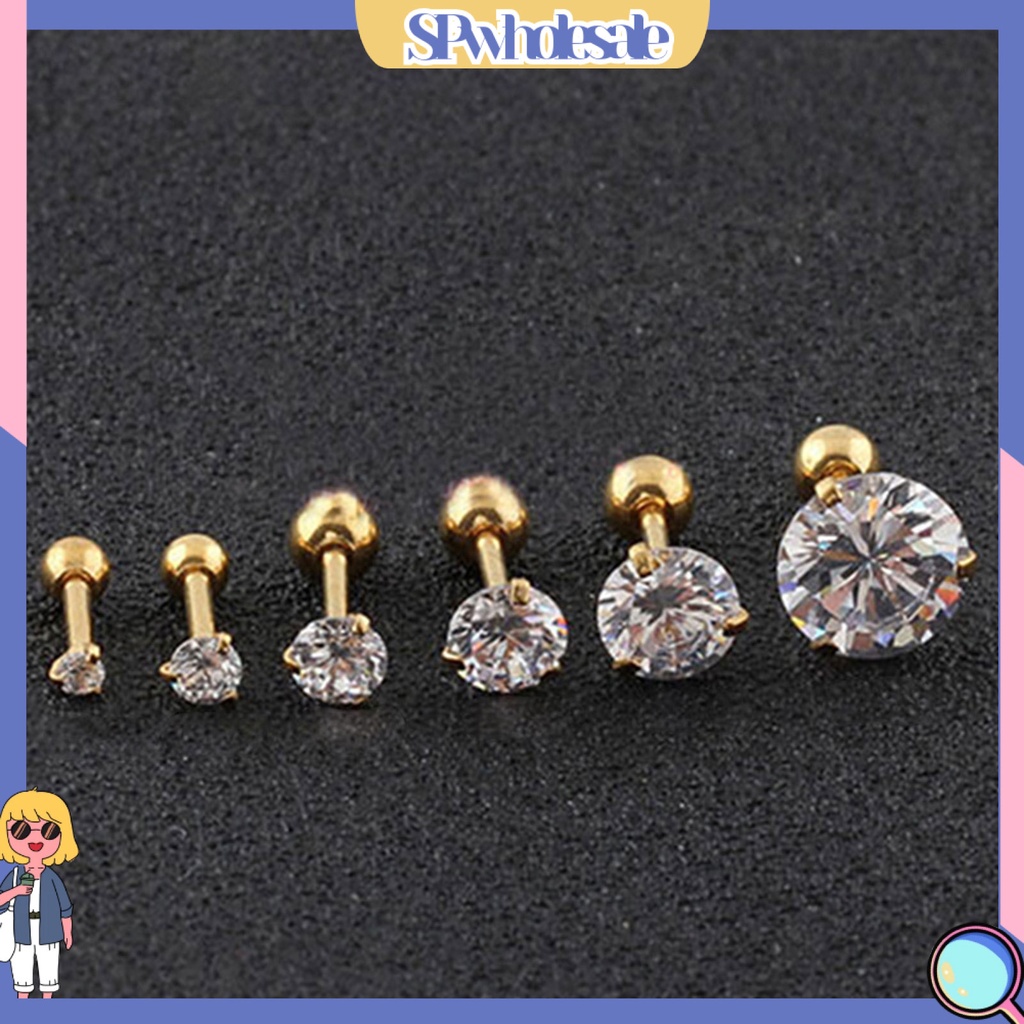 {SPwholesale} Đôi khuyên tai đính đá nhân tạo kiểu dáng thời trang và cá tính