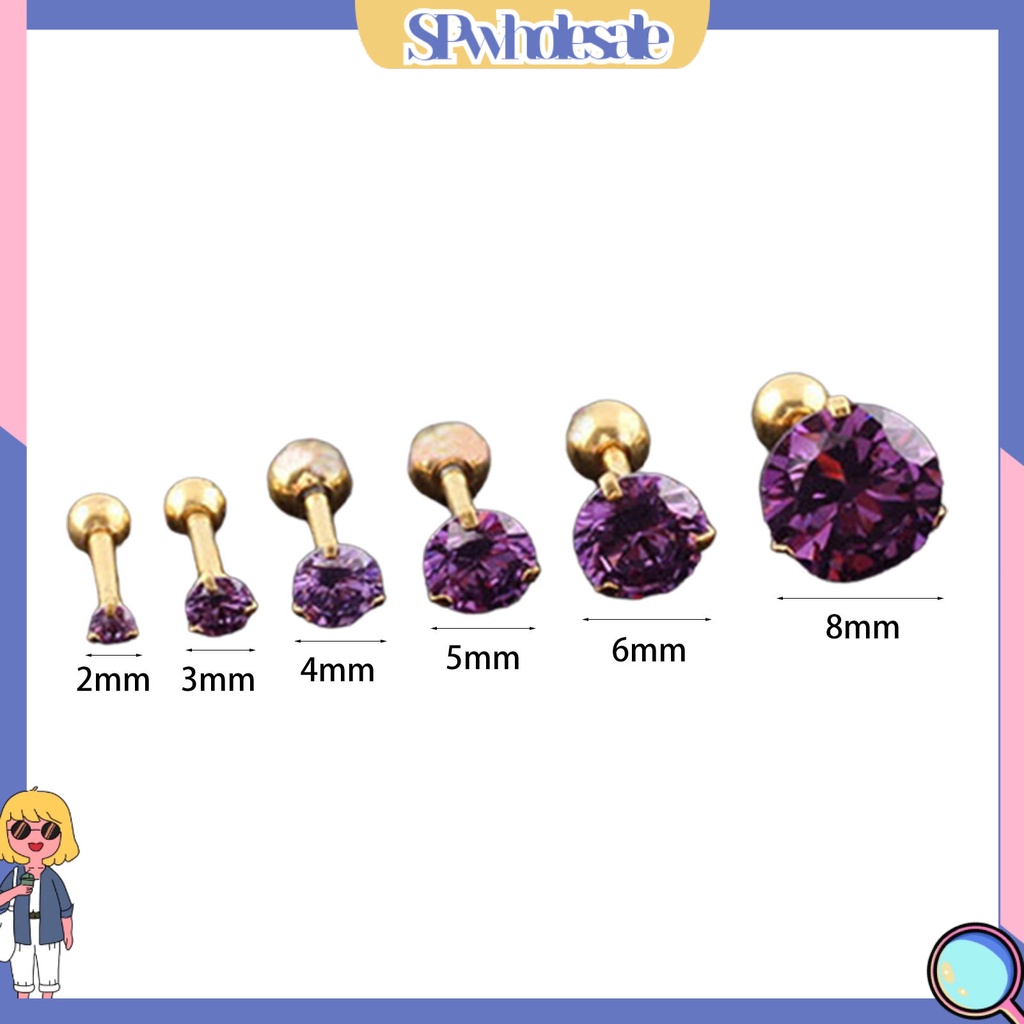 {SPwholesale} Đôi khuyên tai đính đá nhân tạo kiểu dáng thời trang và cá tính