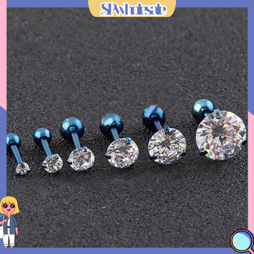 {SPwholesale} Đôi khuyên tai đính đá nhân tạo kiểu dáng thời trang và cá tính