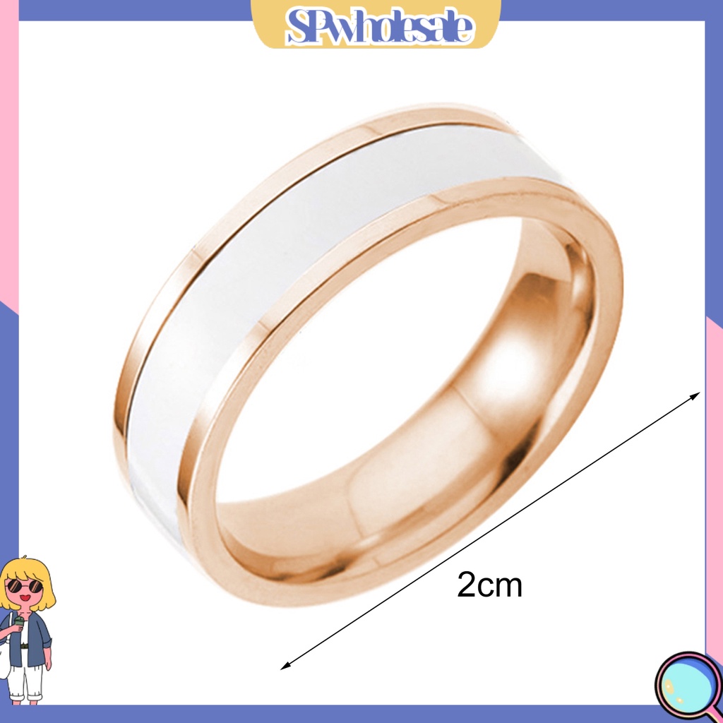 {SPwholesale} Nhẫn đính hôn bằng thép titan kiểu dáng đơn giản sang trọng dành cho nam