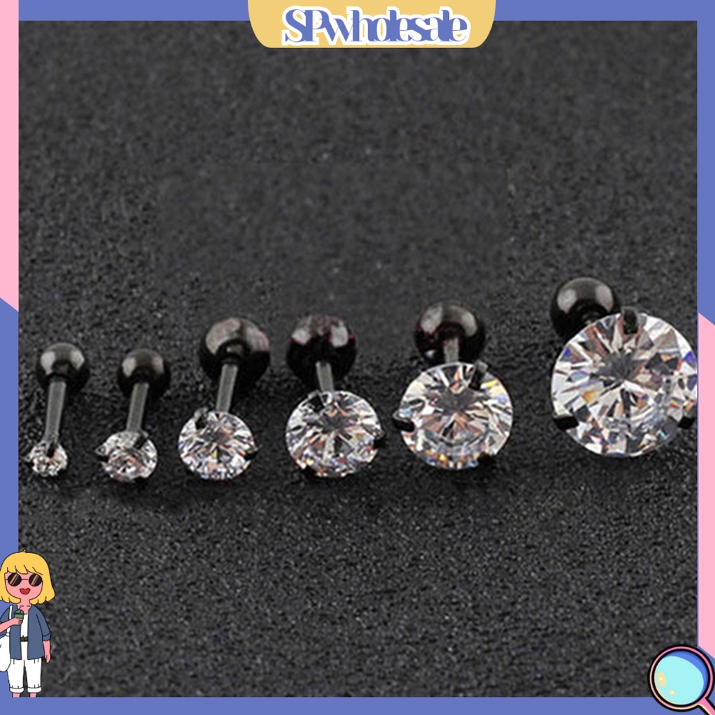 {SPwholesale} Đôi khuyên tai đính đá nhân tạo kiểu dáng thời trang và cá tính