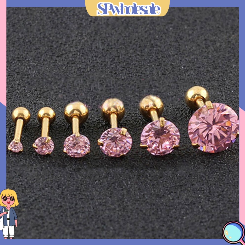 {SPwholesale} Đôi khuyên tai đính đá nhân tạo kiểu dáng thời trang và cá tính