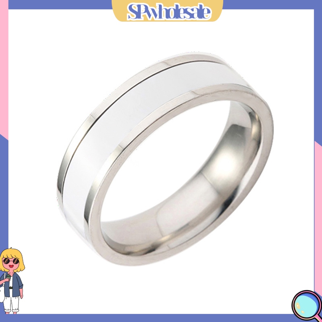 {SPwholesale} Nhẫn đính hôn bằng thép titan kiểu dáng đơn giản sang trọng dành cho nam