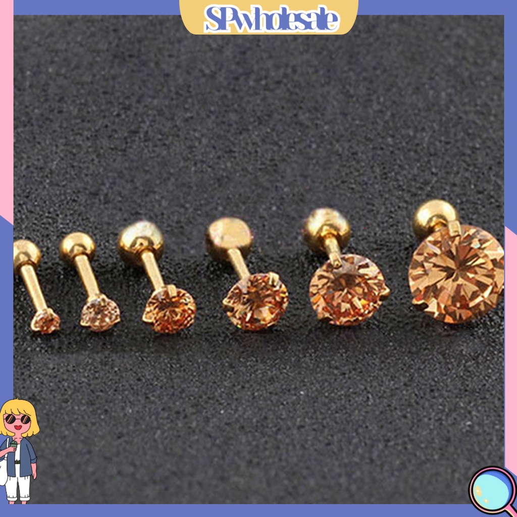 {SPwholesale} Đôi khuyên tai đính đá nhân tạo kiểu dáng thời trang và cá tính