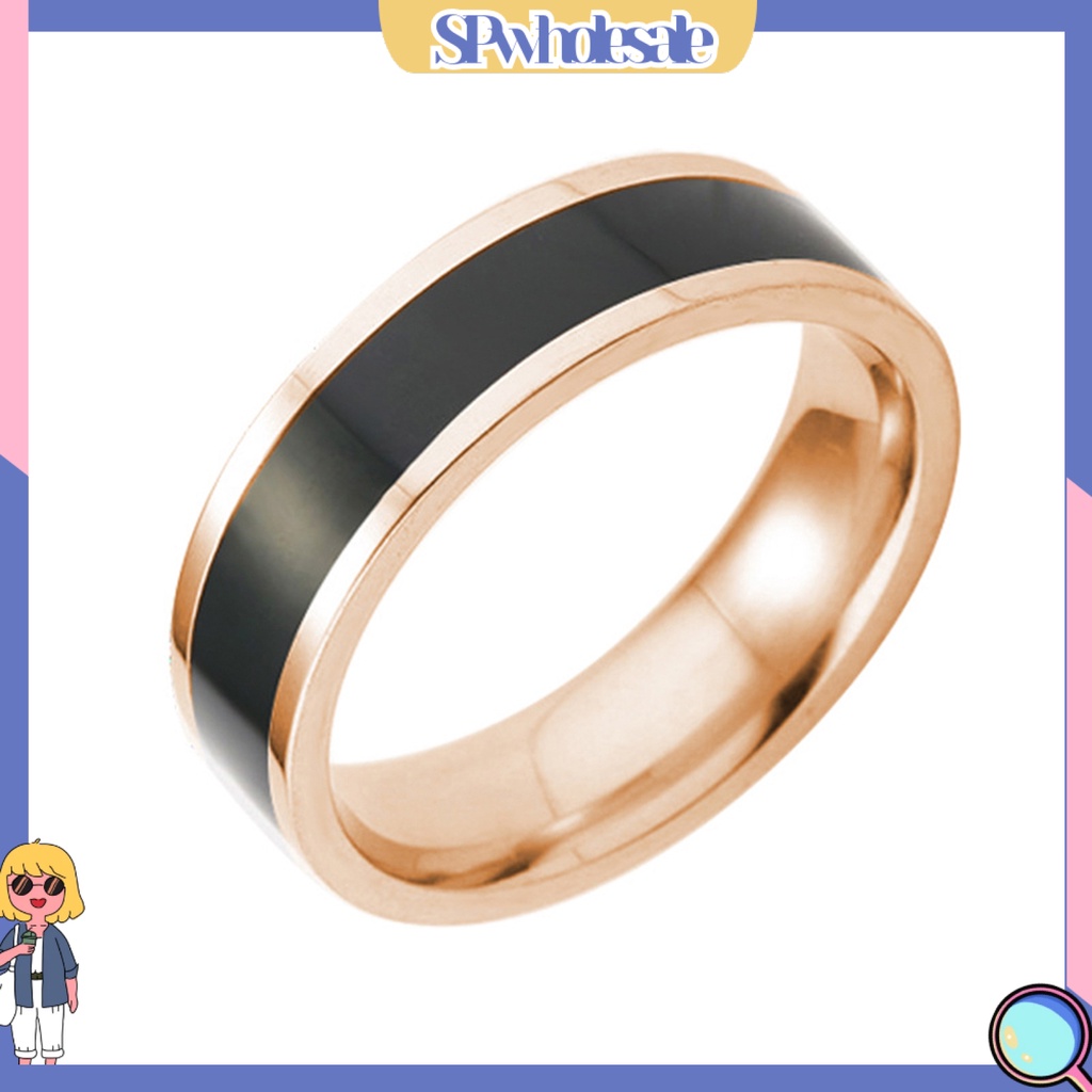 {SPwholesale} Nhẫn đính hôn bằng thép titan kiểu dáng đơn giản sang trọng dành cho nam