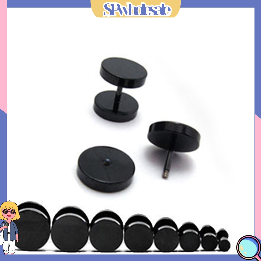 SPwholesale| 1 Khuyên tai bằng thép không gỉ hình quả tạ đường kính 3mm - 14mm