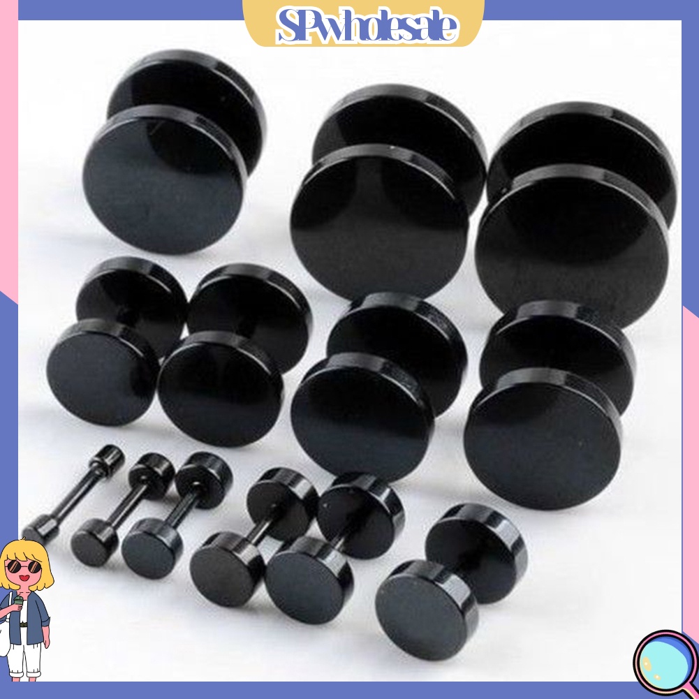 SPwholesale| 1 Khuyên tai bằng thép không gỉ hình quả tạ đường kính 3mm - 14mm