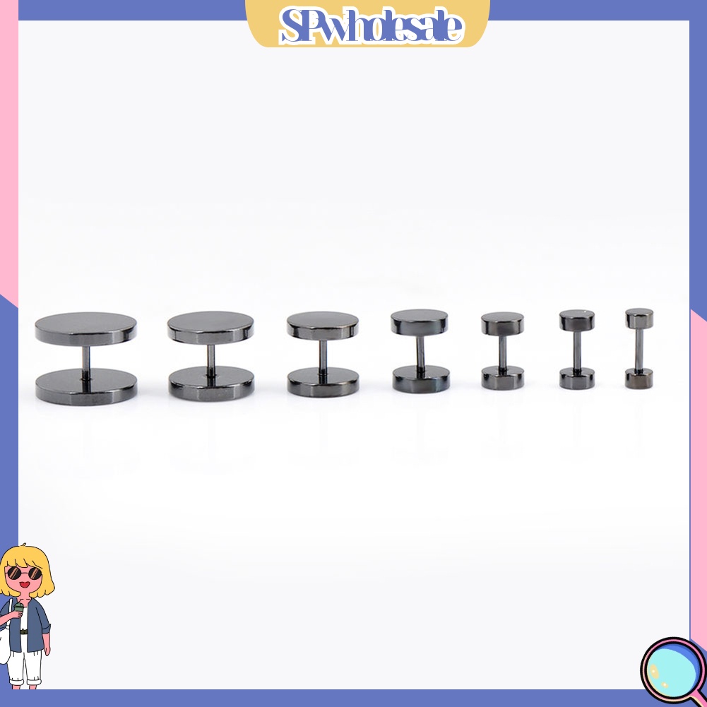 SPwholesale| 1 Khuyên tai bằng thép không gỉ hình quả tạ đường kính 3mm - 14mm