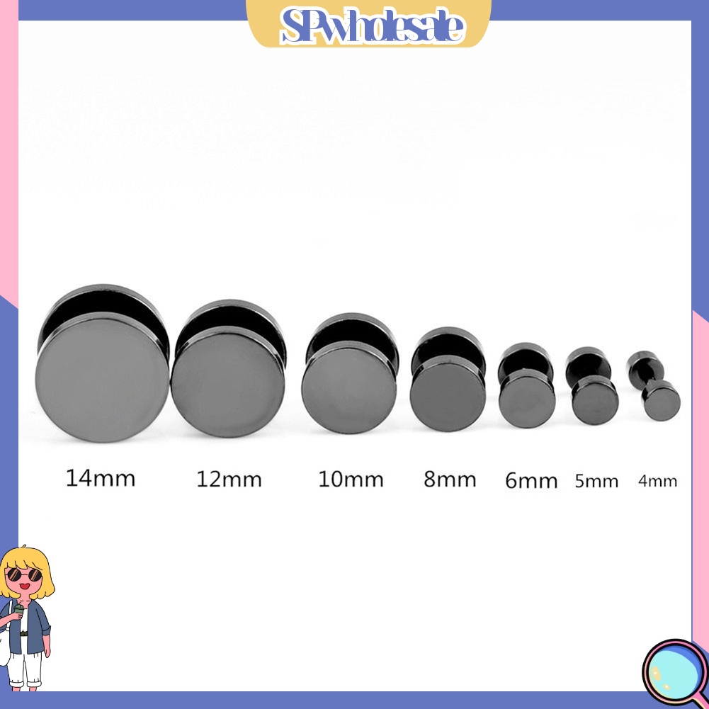 SPwholesale| 1 Khuyên tai bằng thép không gỉ hình quả tạ đường kính 3mm - 14mm