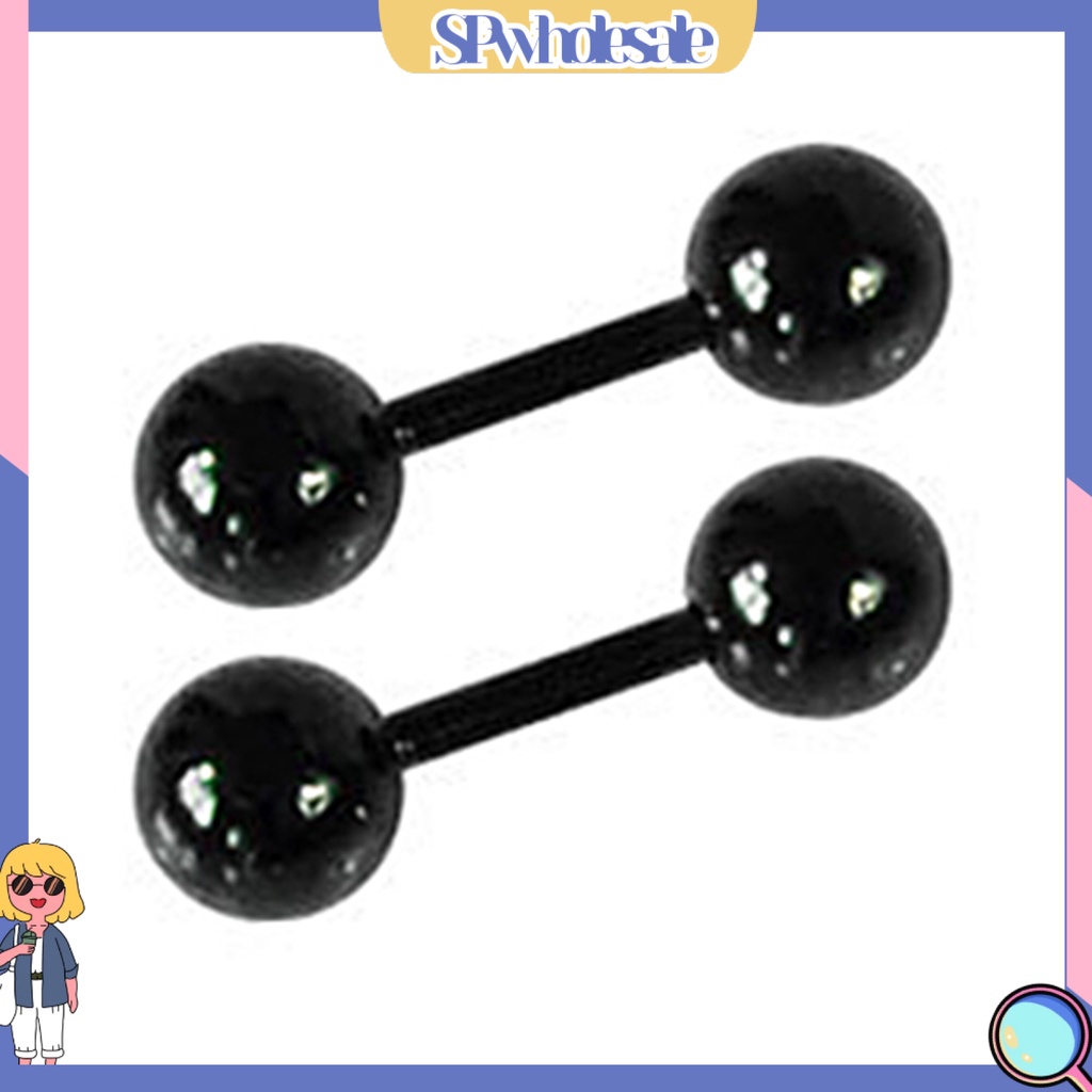 SPwholesale| Đôi khuyên tai bằng thép không gỉ dạng thanh tạ 3mm 4mm 5mm cá tính