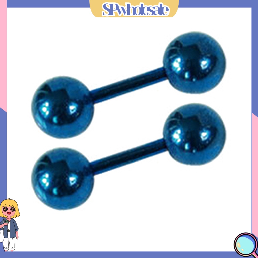 SPwholesale| Đôi khuyên tai bằng thép không gỉ dạng thanh tạ 3mm 4mm 5mm cá tính