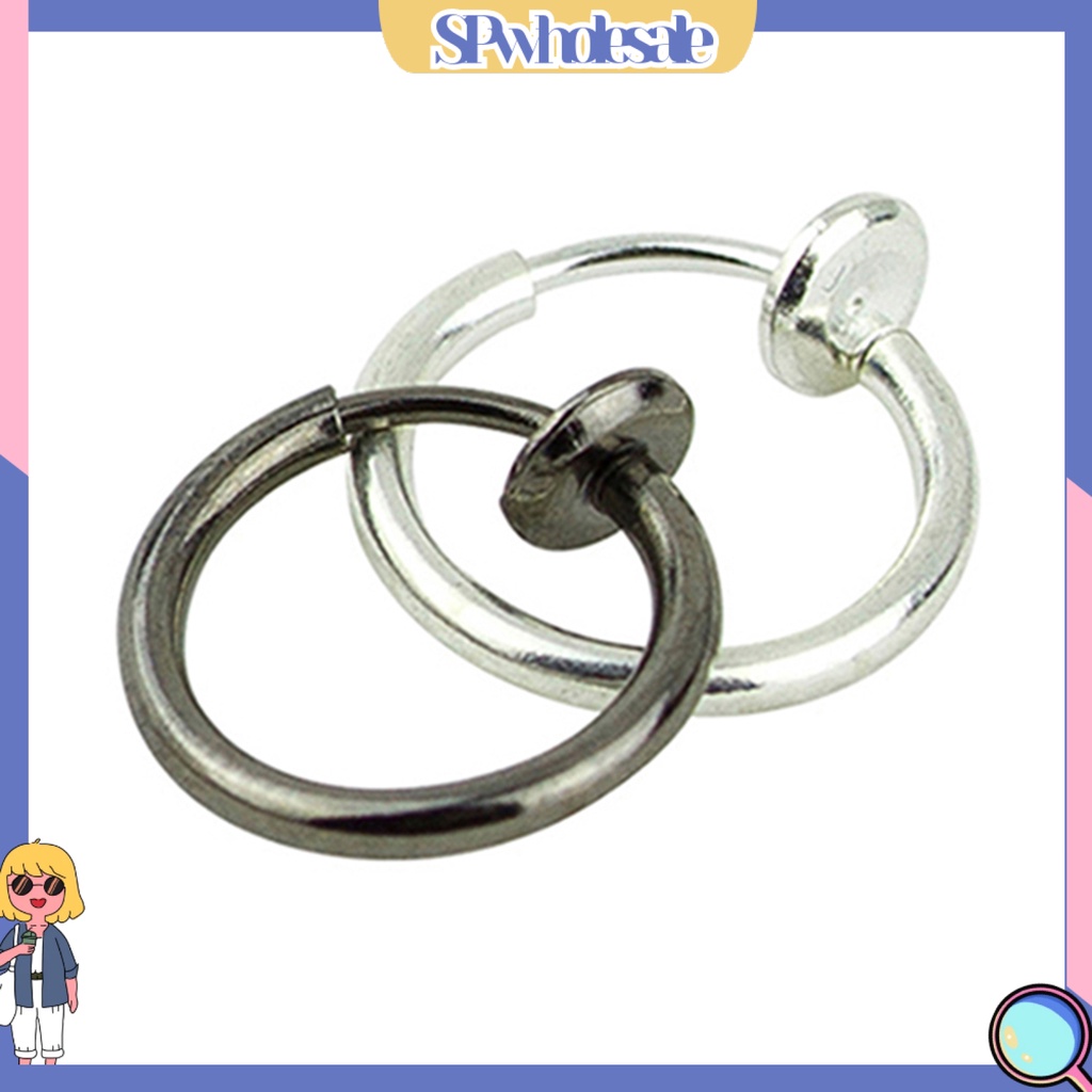 {SPwholesale} 1 khuyên tai dáng tròn thiết kế đơn giản Unisex cá tính cho nam nữ