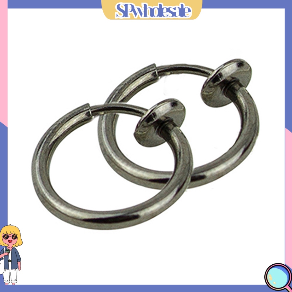 {SPwholesale} 1 khuyên tai dáng tròn thiết kế đơn giản Unisex cá tính cho nam nữ