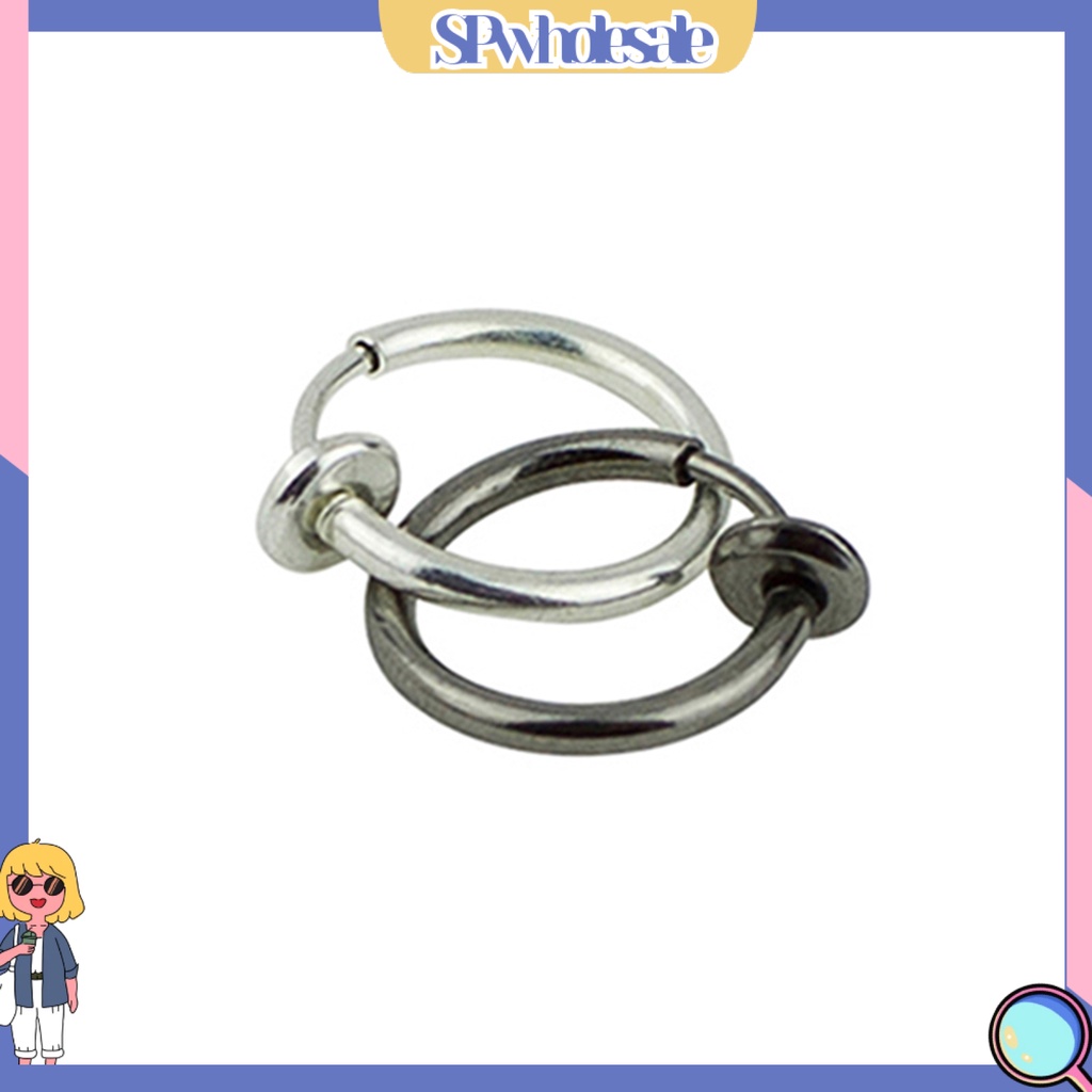 {SPwholesale} 1 khuyên tai dáng tròn thiết kế đơn giản Unisex cá tính cho nam nữ