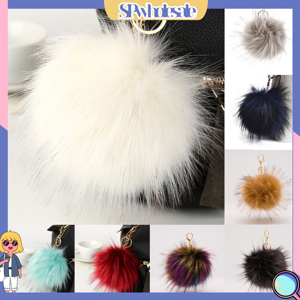 {SPwholesale} Móc khóa kèm bóng lông mềm xinh xắn