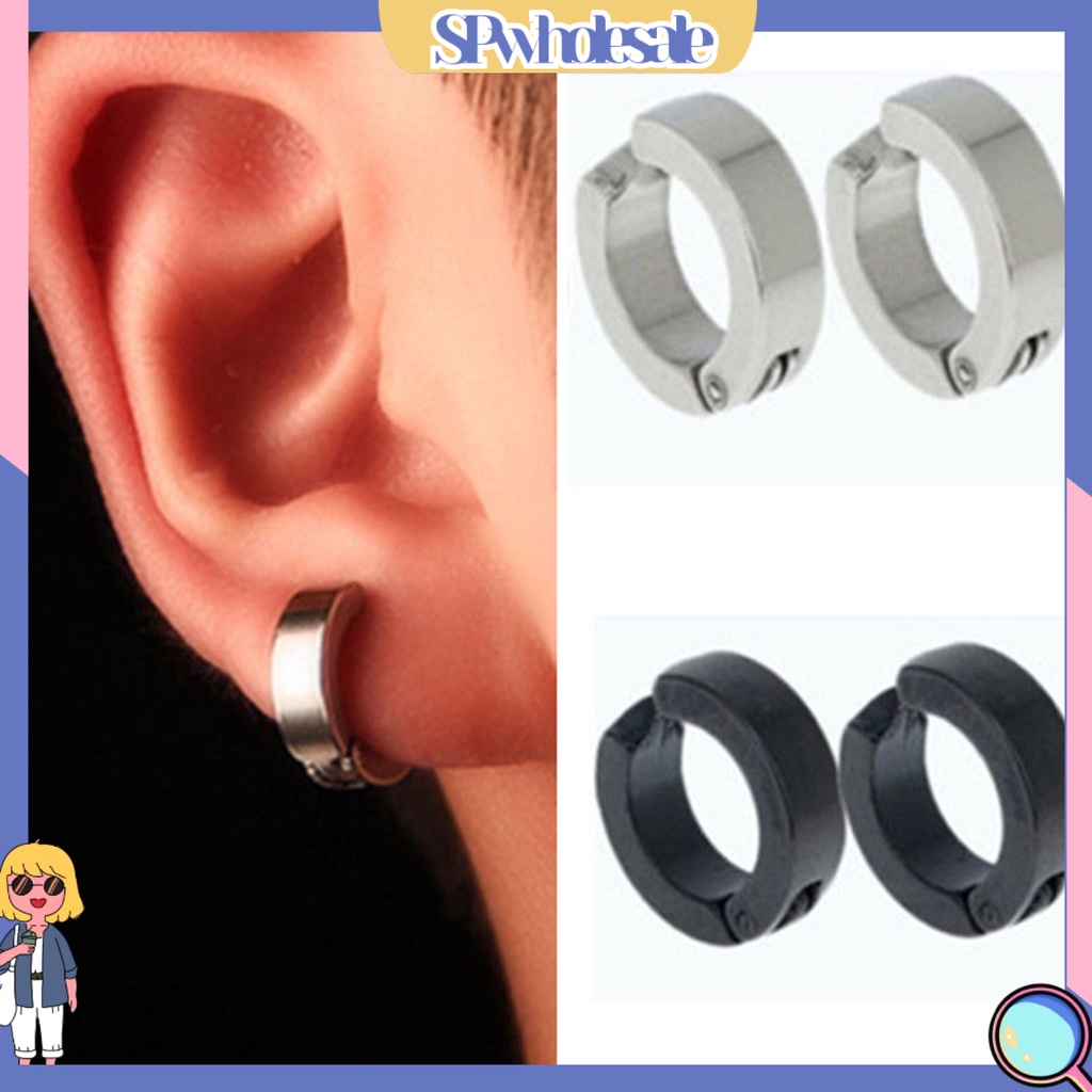 [SPwholesale] Đôi bông tai tròn bằng thép không gỉ cho nam