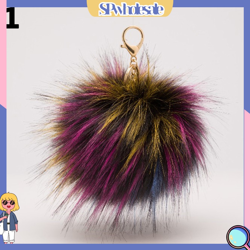 {SPwholesale} Móc khóa kèm bóng lông mềm xinh xắn