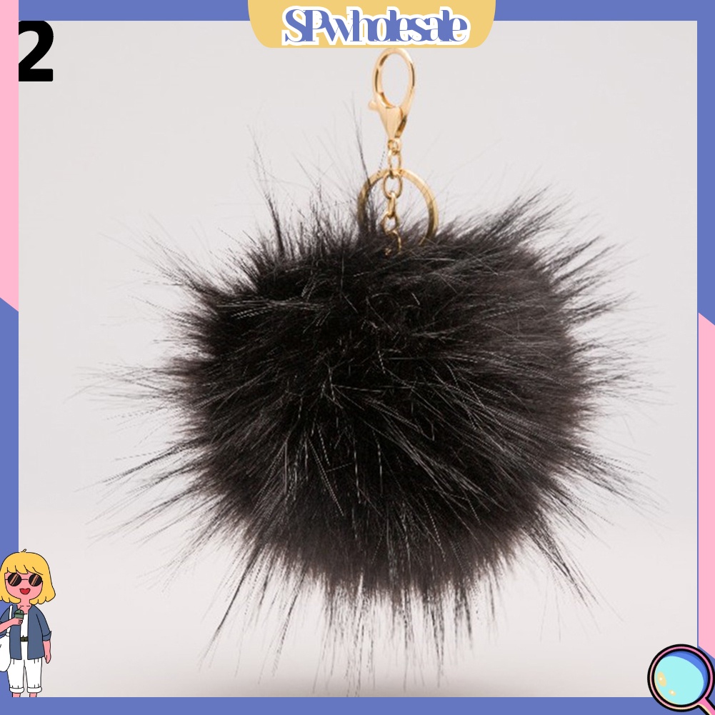 {SPwholesale} Móc khóa kèm bóng lông mềm xinh xắn
