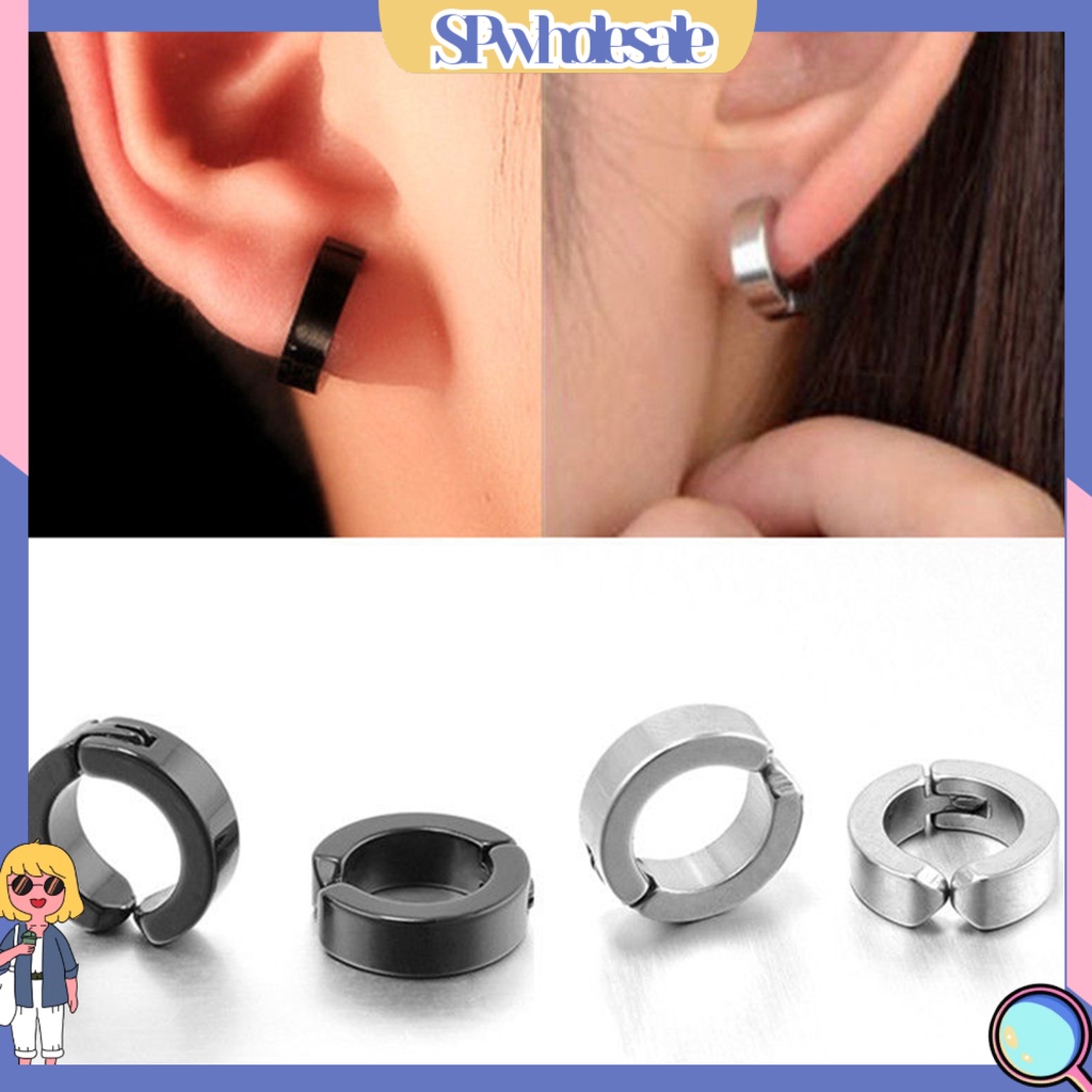 [SPwholesale] Đôi bông tai tròn bằng thép không gỉ cho nam