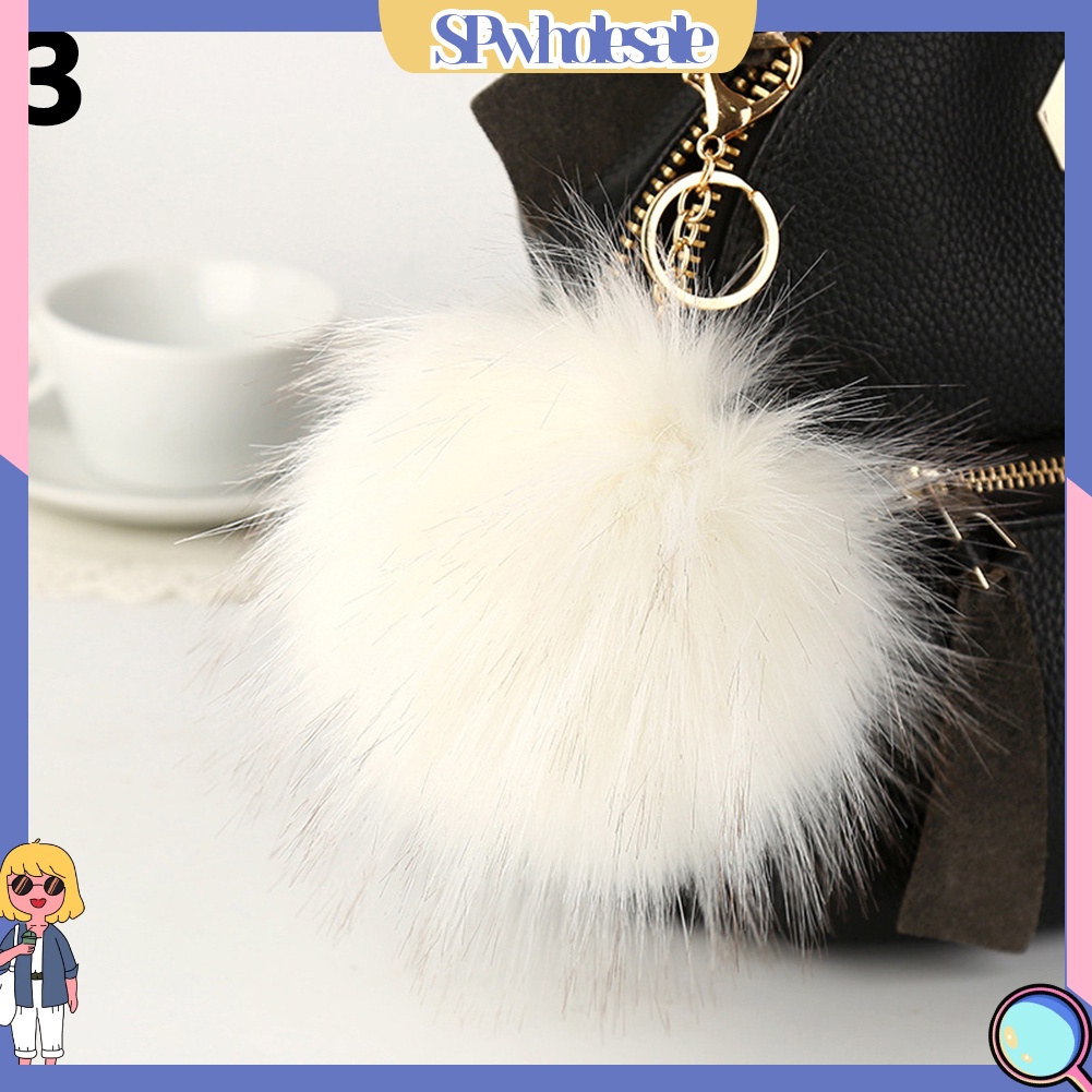{SPwholesale} Móc khóa kèm bóng lông mềm xinh xắn