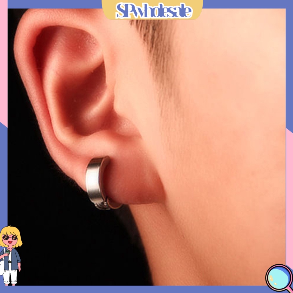 [SPwholesale] Đôi bông tai tròn bằng thép không gỉ cho nam