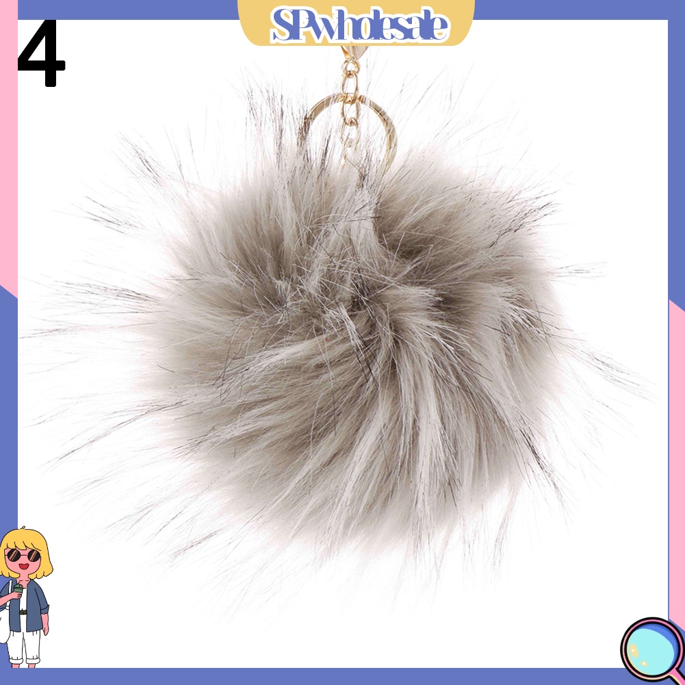 {SPwholesale} Móc khóa kèm bóng lông mềm xinh xắn