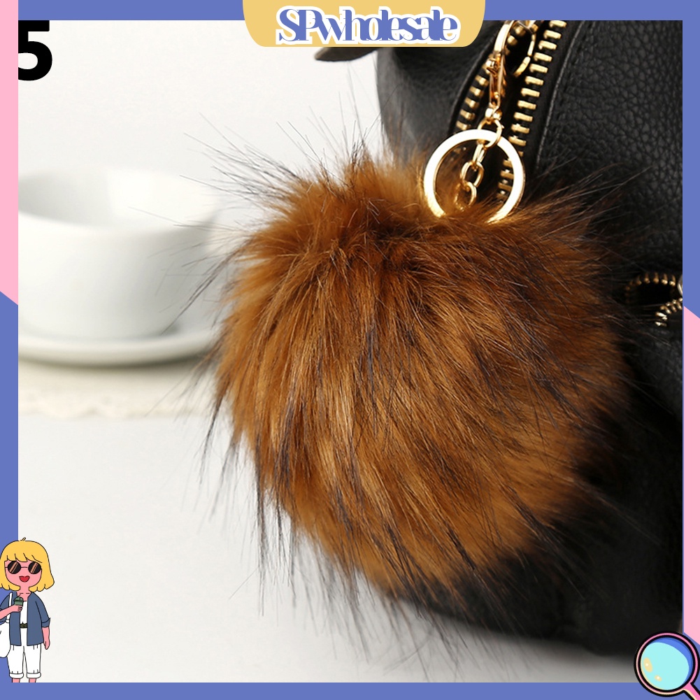 {SPwholesale} Móc khóa kèm bóng lông mềm xinh xắn
