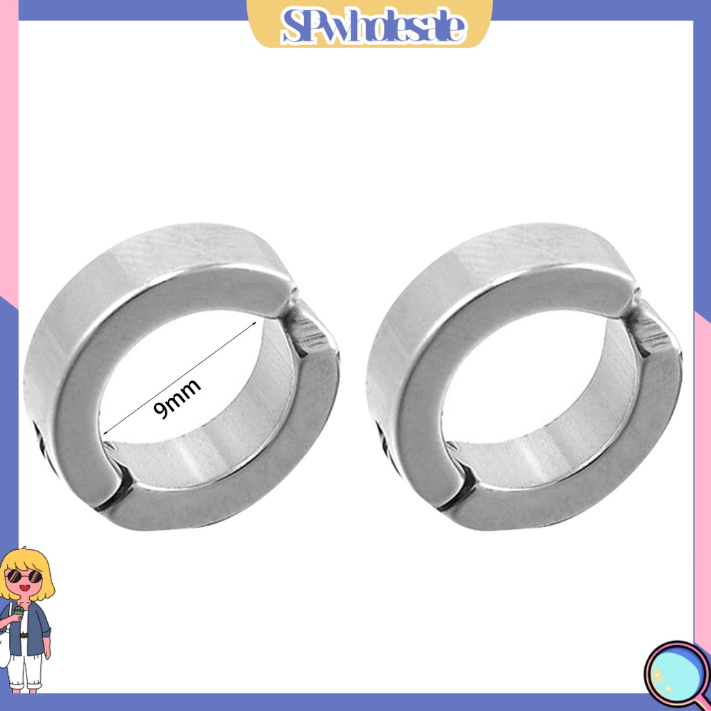 [SPwholesale] Đôi bông tai tròn bằng thép không gỉ cho nam