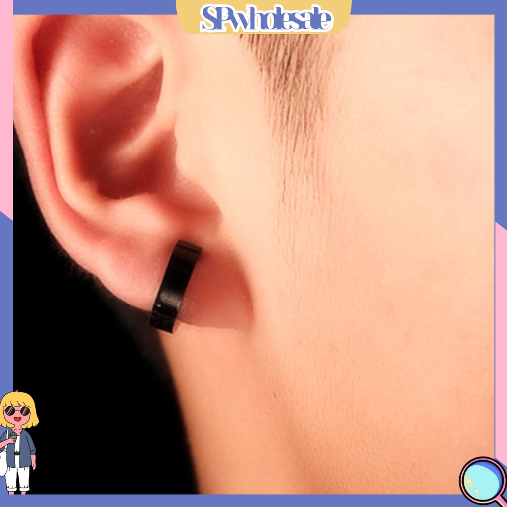 [SPwholesale] Đôi bông tai tròn bằng thép không gỉ cho nam